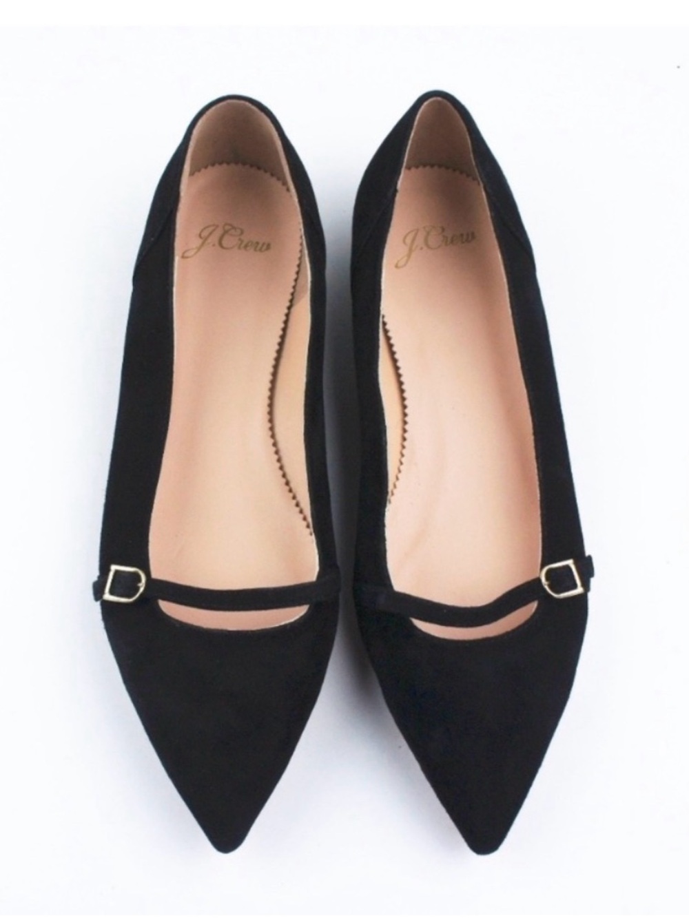 J. Crew Gwen Mary Jane Black Suede Ballet Flats Shoes Sz 9.5 Women’s